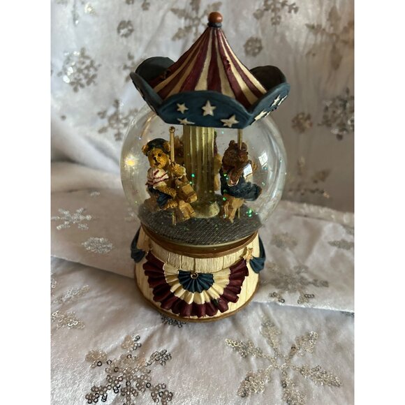 Vintage Martha Dolly & George Waterballs Music Box Carousel Boyd Bears